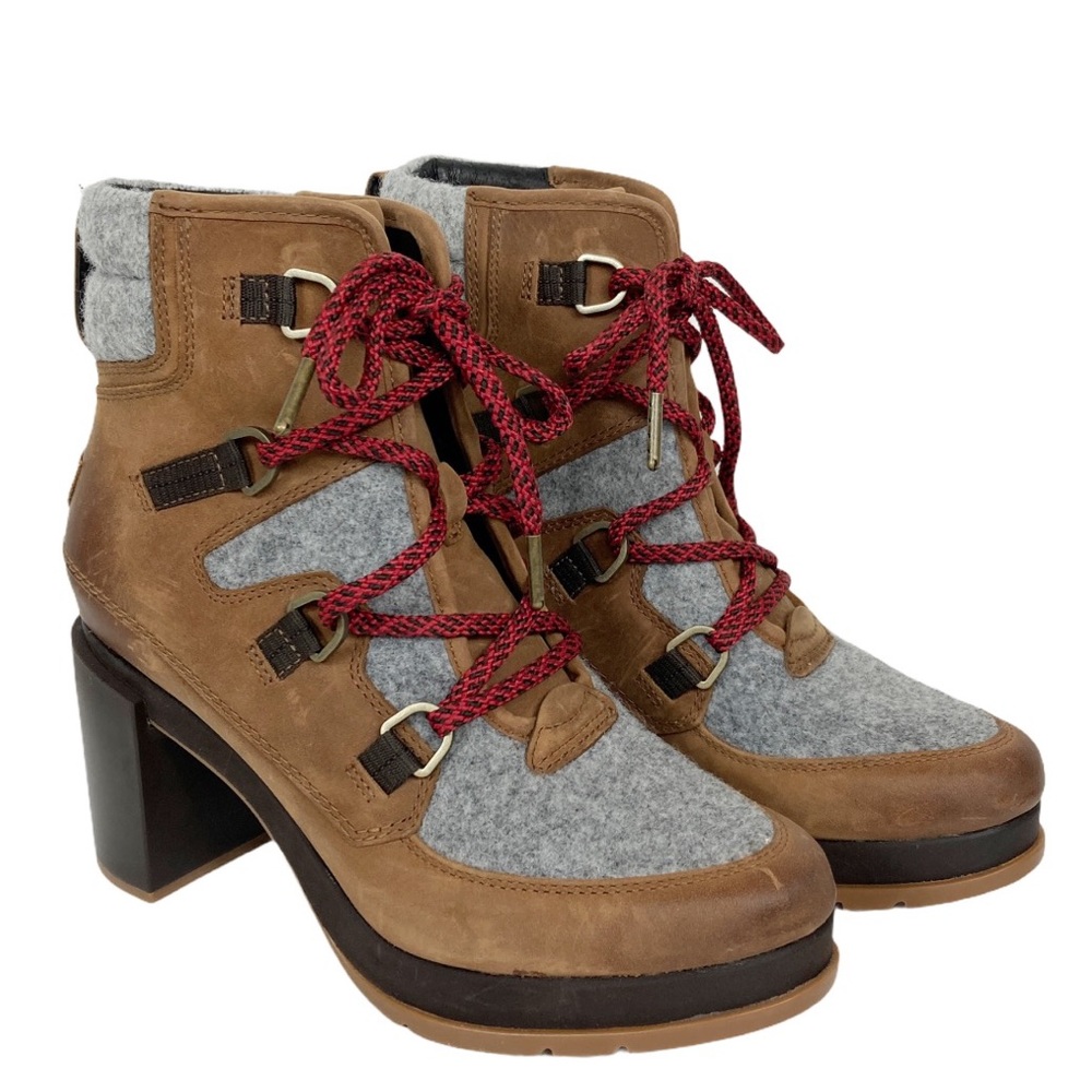 NWOT | Sorel | Blake Lace Bootie Brown Leather Heeled